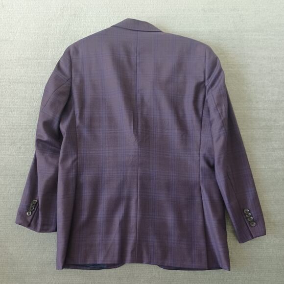 Ted Baker Endurance Jay SPJ Sport Coat Jacket Blazer Mens 40R Purple Plaid Wool - Picture 2 of 9